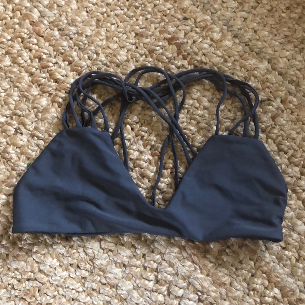 Mikoh Criss-cross back bikini top Gray M Medium